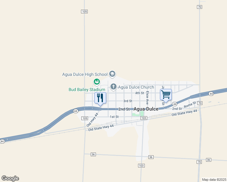 map of restaurants, bars, coffee shops, grocery stores, and more near 1308 Longhorn Drive in Agua Dulce