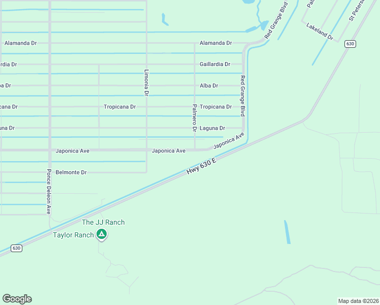 map of restaurants, bars, coffee shops, grocery stores, and more near 13 Japonica Avenue in Lake Wales