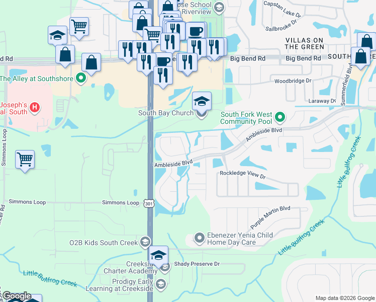 map of restaurants, bars, coffee shops, grocery stores, and more near in Hillsborough County