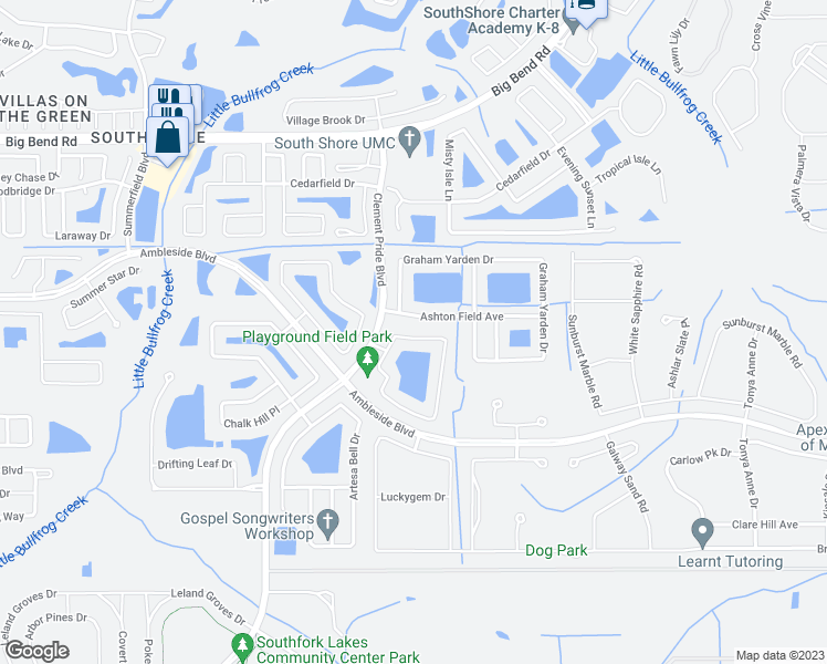 map of restaurants, bars, coffee shops, grocery stores, and more near 13420 Fladgate mark Drive in Riverview