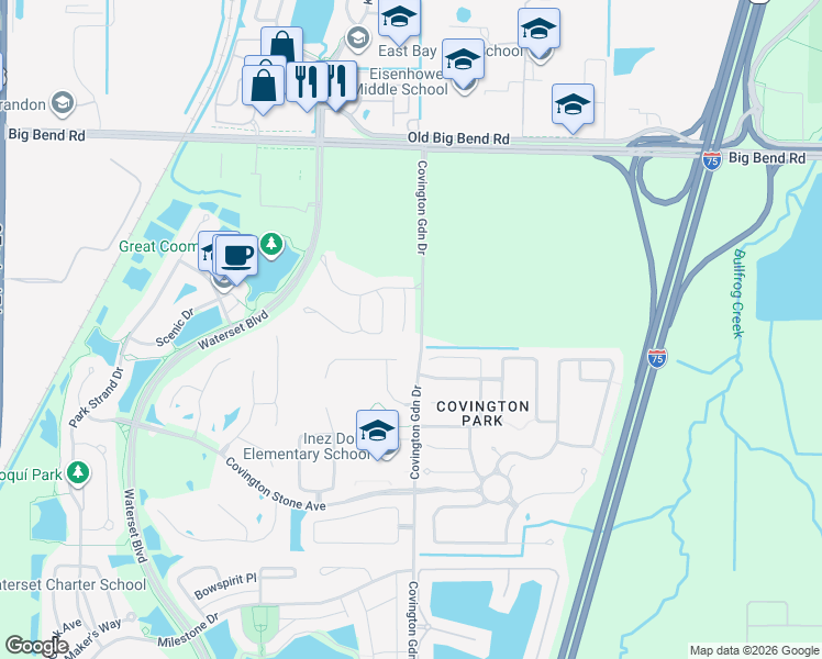 map of restaurants, bars, coffee shops, grocery stores, and more near 6909 Surrey Hill Place in Apollo Beach
