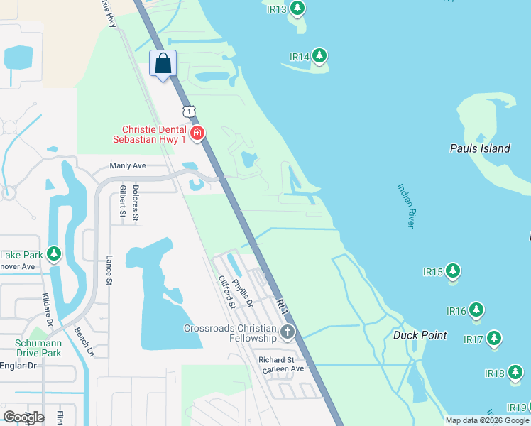 map of restaurants, bars, coffee shops, grocery stores, and more near 6345 Dunn Runnin Road in Sebastian