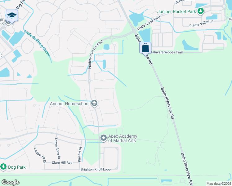 map of restaurants, bars, coffee shops, grocery stores, and more near 13511 Willow Bluestar Loop in Riverview