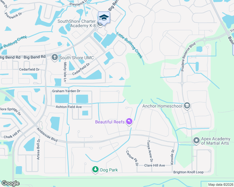 map of restaurants, bars, coffee shops, grocery stores, and more near 13425 White Sapphire Road in Riverview