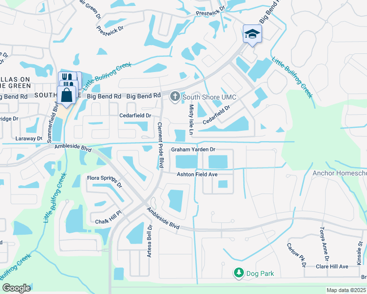 map of restaurants, bars, coffee shops, grocery stores, and more near 13421 Graham Yarden Drive in Riverview