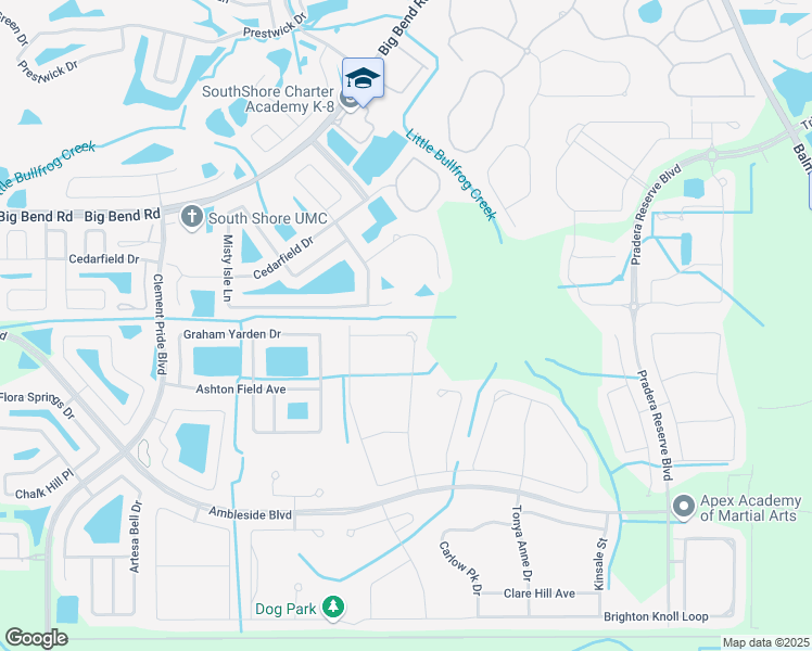 map of restaurants, bars, coffee shops, grocery stores, and more near 13424 White Sapphire Road in Riverview