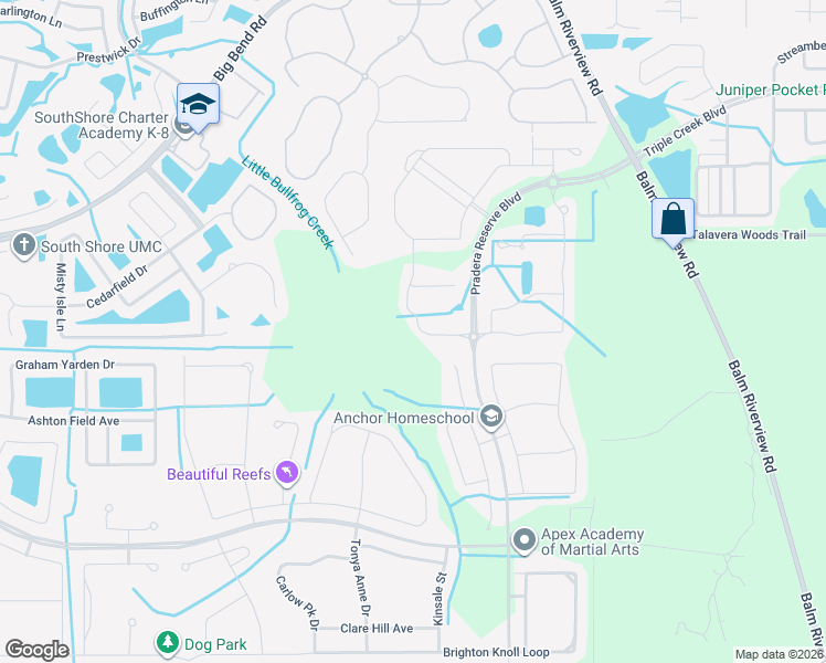 map of restaurants, bars, coffee shops, grocery stores, and more near 13530 Palmera Vista Drive in Riverview