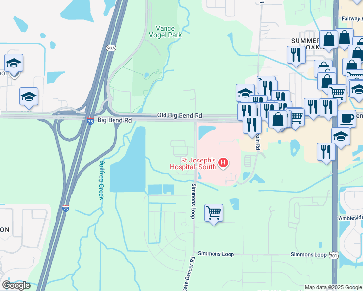 map of restaurants, bars, coffee shops, grocery stores, and more near 9920 Jonas Salk Drive in Riverview
