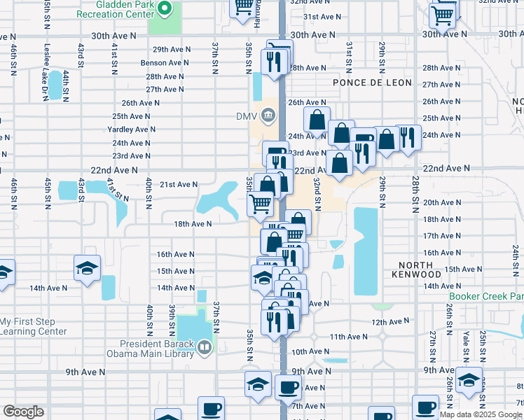 map of restaurants, bars, coffee shops, grocery stores, and more near in St. Petersburg