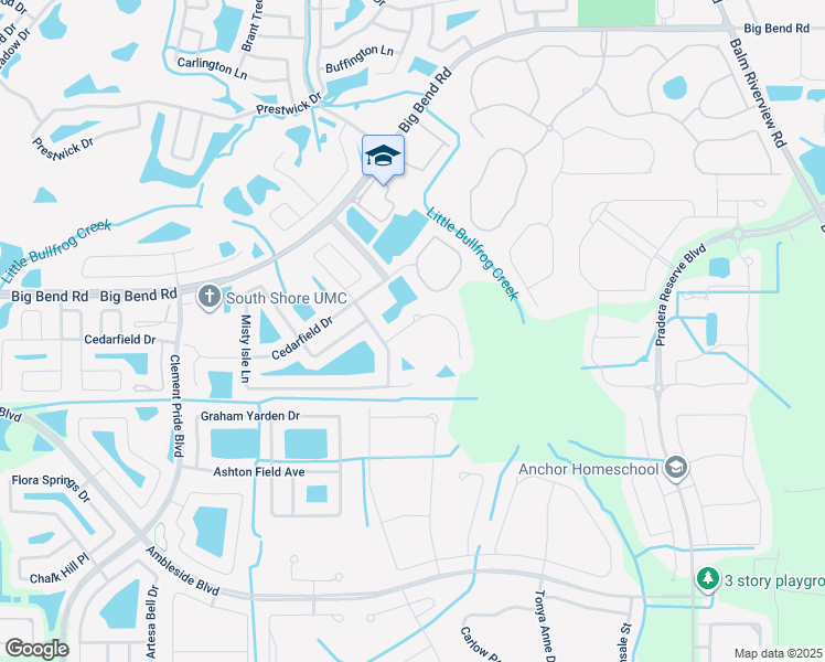 map of restaurants, bars, coffee shops, grocery stores, and more near 11613 Tropical Isle Lane in Riverview