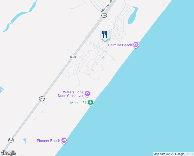 map of restaurants, bars, coffee shops, grocery stores, and more near 724 Silverleaf Street in Port Aransas