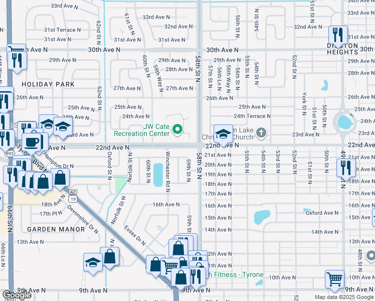 map of restaurants, bars, coffee shops, grocery stores, and more near in St. Petersburg