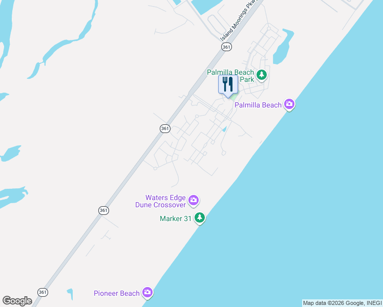 map of restaurants, bars, coffee shops, grocery stores, and more near 736 Friendship Lane in Port Aransas