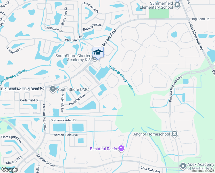 map of restaurants, bars, coffee shops, grocery stores, and more near 13307 Sunset Shore Circle in Riverview