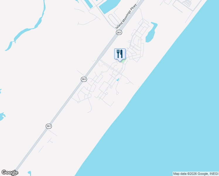 map of restaurants, bars, coffee shops, grocery stores, and more near Sunrise Avenue in Port Aransas