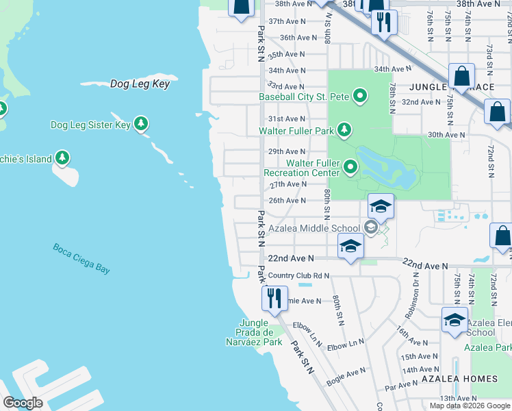 map of restaurants, bars, coffee shops, grocery stores, and more near in St. Petersburg