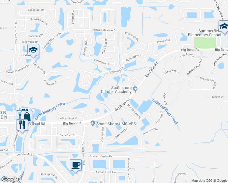 map of restaurants, bars, coffee shops, grocery stores, and more near 13027 Avalon Crest Court in Riverview