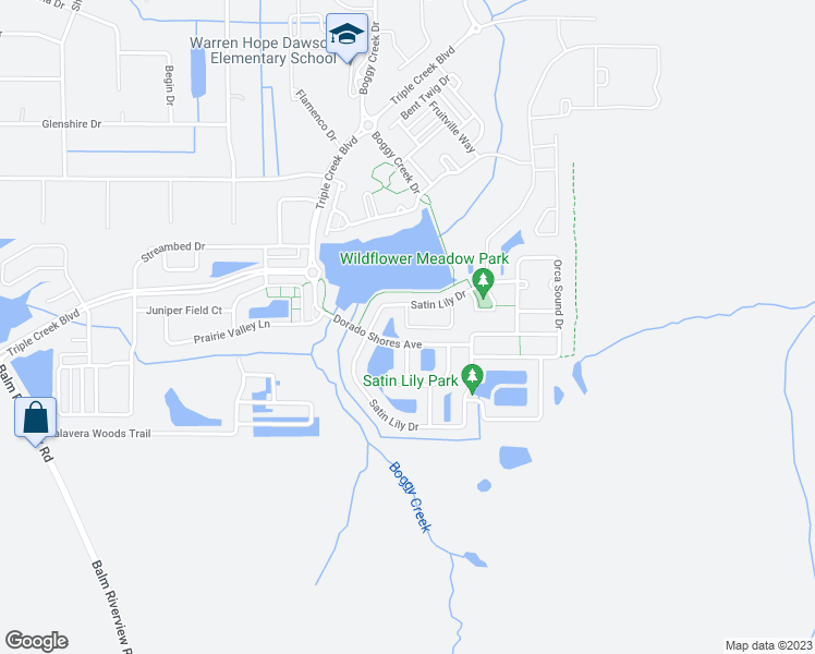 map of restaurants, bars, coffee shops, grocery stores, and more near 13137 Foxtail Fern Drive in Riverview
