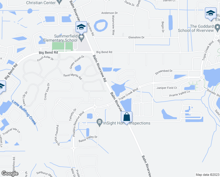map of restaurants, bars, coffee shops, grocery stores, and more near 12031 Cinnamon Fern Drive in Riverview