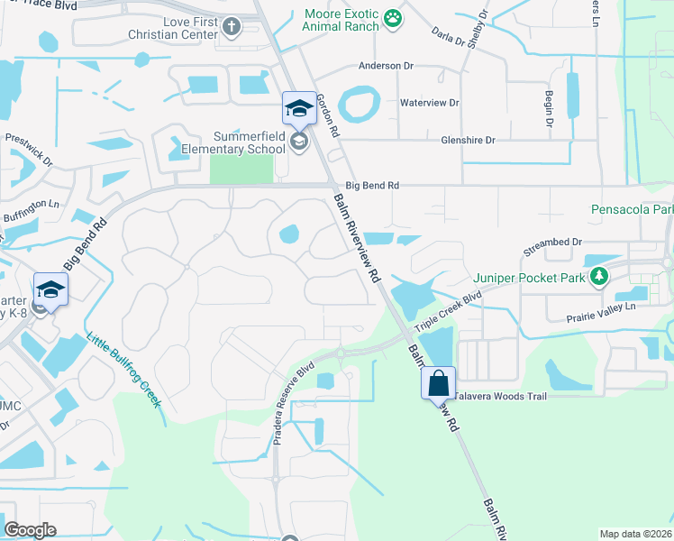 map of restaurants, bars, coffee shops, grocery stores, and more near 11931 Cinnamon Fern Drive in Riverview