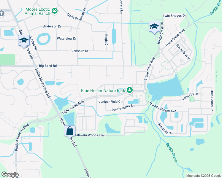 map of restaurants, bars, coffee shops, grocery stores, and more near 12322 Eagle Swoop Place in Riverview