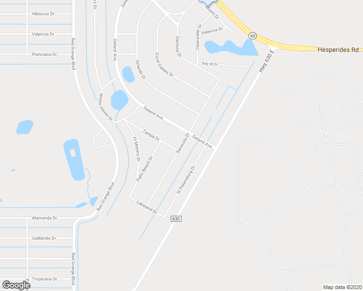 map of restaurants, bars, coffee shops, grocery stores, and more near Sarasota Drive in Frostproof