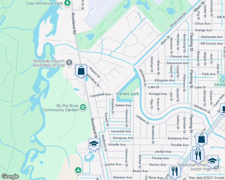 map of restaurants, bars, coffee shops, grocery stores, and more near 486 Ponoka Street in Sebastian