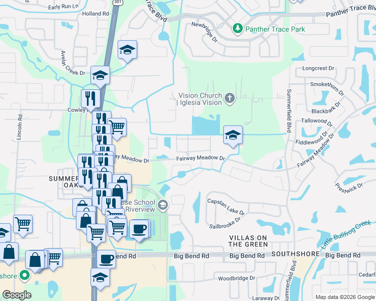 map of restaurants, bars, coffee shops, grocery stores, and more near Jessup Watch Place in Riverview