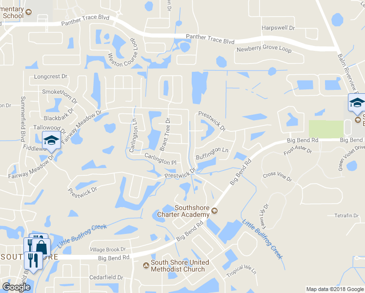 map of restaurants, bars, coffee shops, grocery stores, and more near 12015 Hampshire Field Court in Riverview