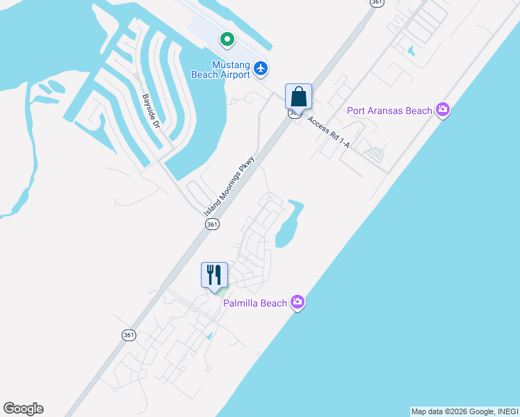 map of restaurants, bars, coffee shops, grocery stores, and more near 140 Sunset Avenue in Corpus Christi