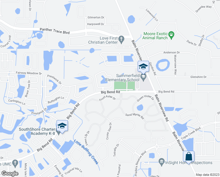 map of restaurants, bars, coffee shops, grocery stores, and more near 11815 Brenford Crest Drive in Riverview