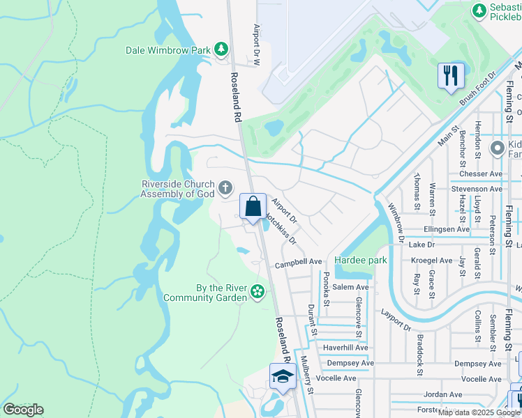 map of restaurants, bars, coffee shops, grocery stores, and more near 8467 Hart Avenue in Sebastian