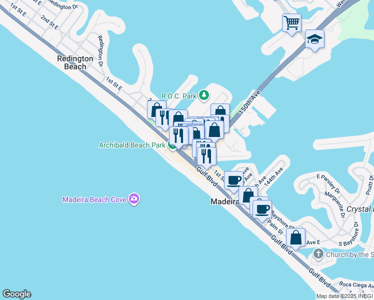 map of restaurants, bars, coffee shops, grocery stores, and more near in St. Petersburg