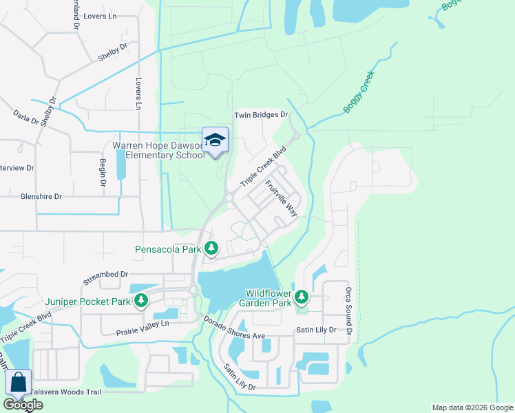 map of restaurants, bars, coffee shops, grocery stores, and more near 13015 Upward Place in Riverview