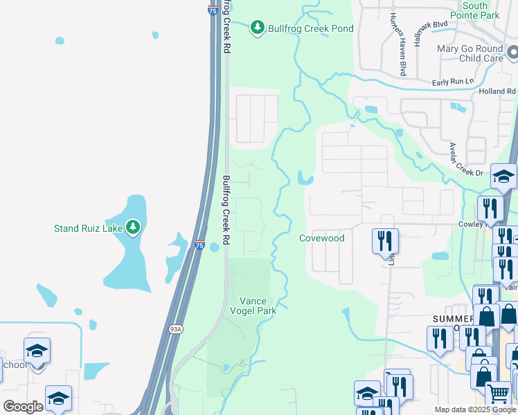 map of restaurants, bars, coffee shops, grocery stores, and more near 9745 Hound Chase Drive in Gibsonton