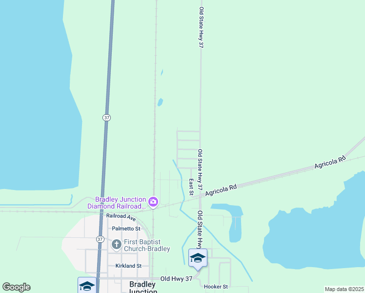 map of restaurants, bars, coffee shops, grocery stores, and more near 175 Church Avenue in Bradley