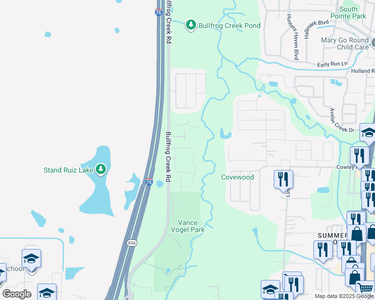 map of restaurants, bars, coffee shops, grocery stores, and more near 9745 Hound Chase Drive in Gibsonton