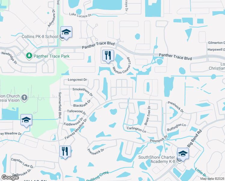 map of restaurants, bars, coffee shops, grocery stores, and more near 12916 Astorwood Place in Riverview
