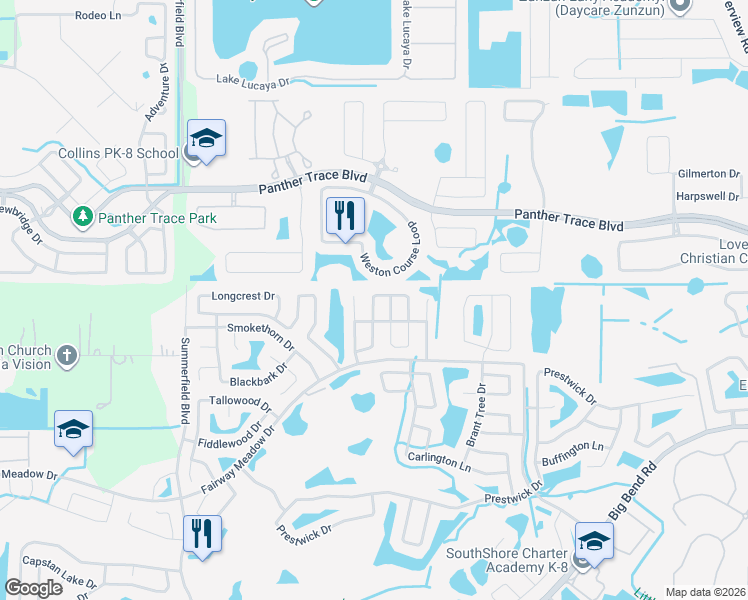 map of restaurants, bars, coffee shops, grocery stores, and more near 12002 Lynmoor Drive in Riverview