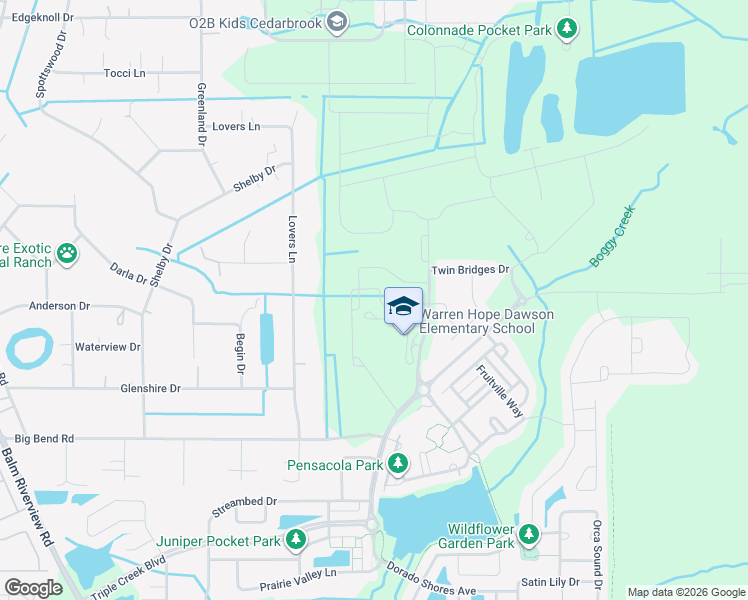 map of restaurants, bars, coffee shops, grocery stores, and more near Unnamed Road in Riverview