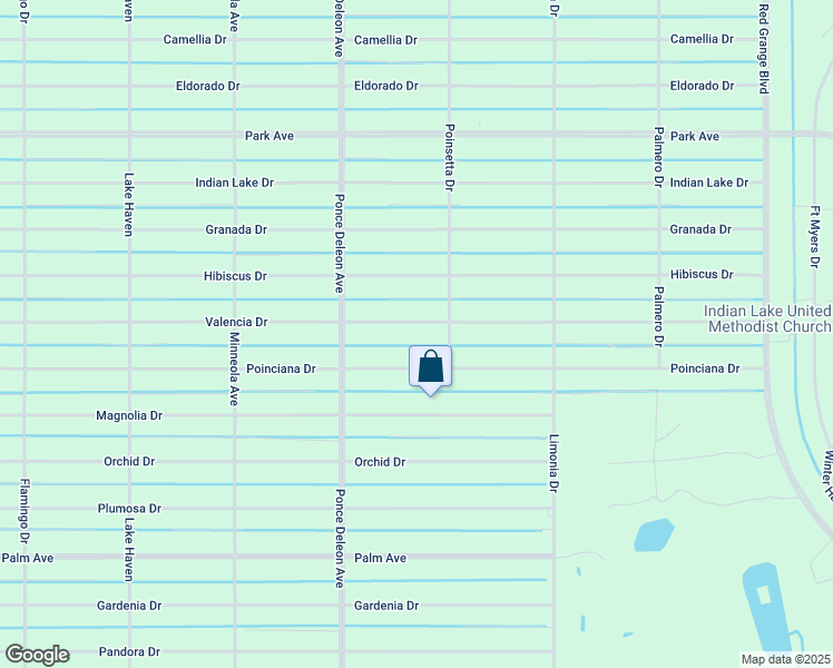 map of restaurants, bars, coffee shops, grocery stores, and more near 2751 Valencia Drive in Indian Lake Estates