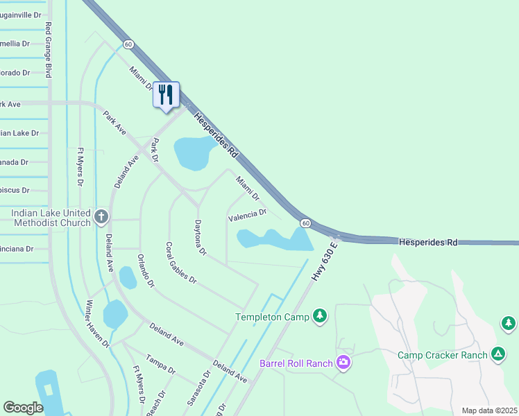 map of restaurants, bars, coffee shops, grocery stores, and more near 6900 Miami Drive in Indian Lake Estates