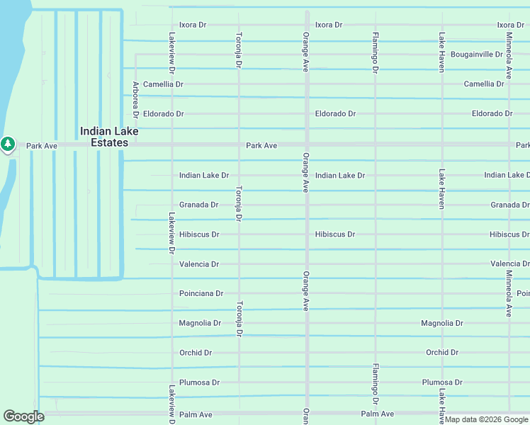 map of restaurants, bars, coffee shops, grocery stores, and more near 4141 Granada Drive in Indian Lake Estates