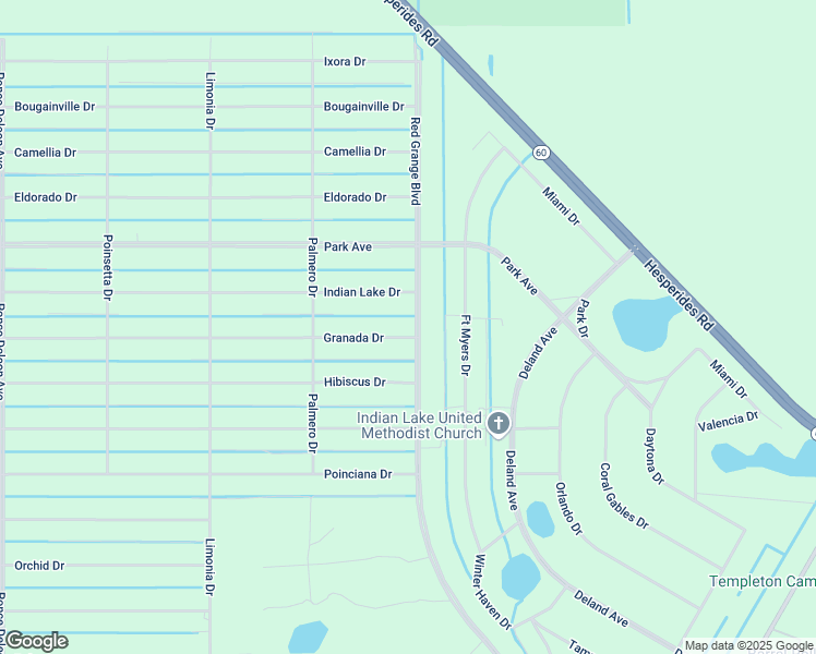 map of restaurants, bars, coffee shops, grocery stores, and more near 3 Granada Drive in Indian Lake Estates