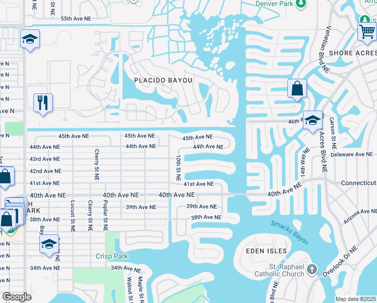 map of restaurants, bars, coffee shops, grocery stores, and more near 1092 44th Avenue Northeast in St. Petersburg