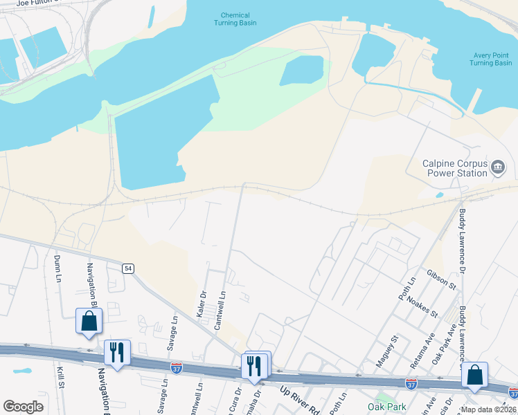 map of restaurants, bars, coffee shops, grocery stores, and more near in Corpus Christi