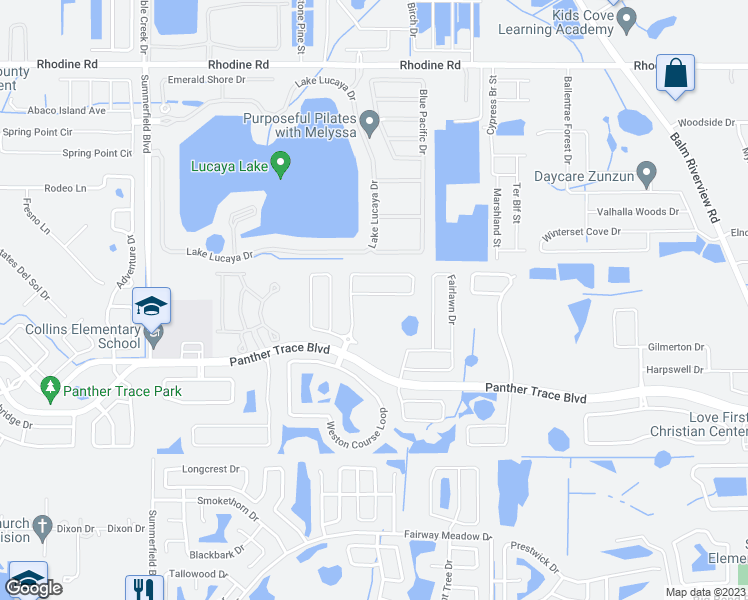 map of restaurants, bars, coffee shops, grocery stores, and more near 12302 Silton Peace Drive in Riverview