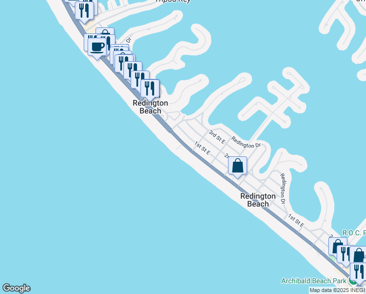 map of restaurants, bars, coffee shops, grocery stores, and more near 16308 Florida 699 in Redington Beach