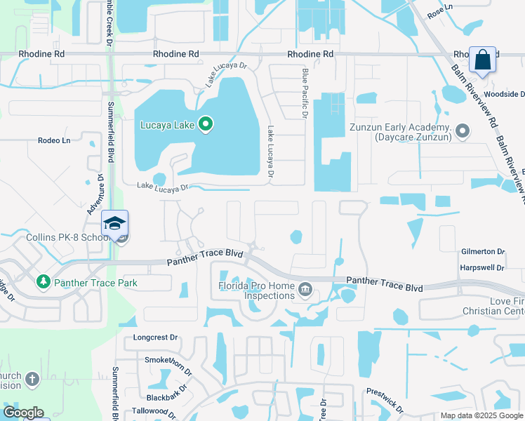 map of restaurants, bars, coffee shops, grocery stores, and more near 12302 Silton Peace Drive in Riverview