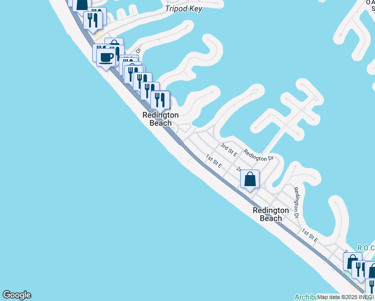 map of restaurants, bars, coffee shops, grocery stores, and more near 16308 Florida 699 in Redington Beach
